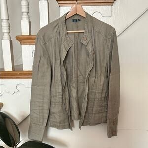 Oops Olive Green Women's Blazer jacket Linen eu size 44